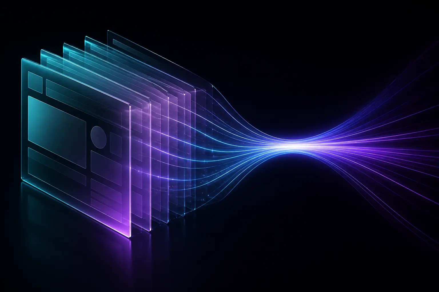 Abstract visualization of publisher inventory turning into advertising value